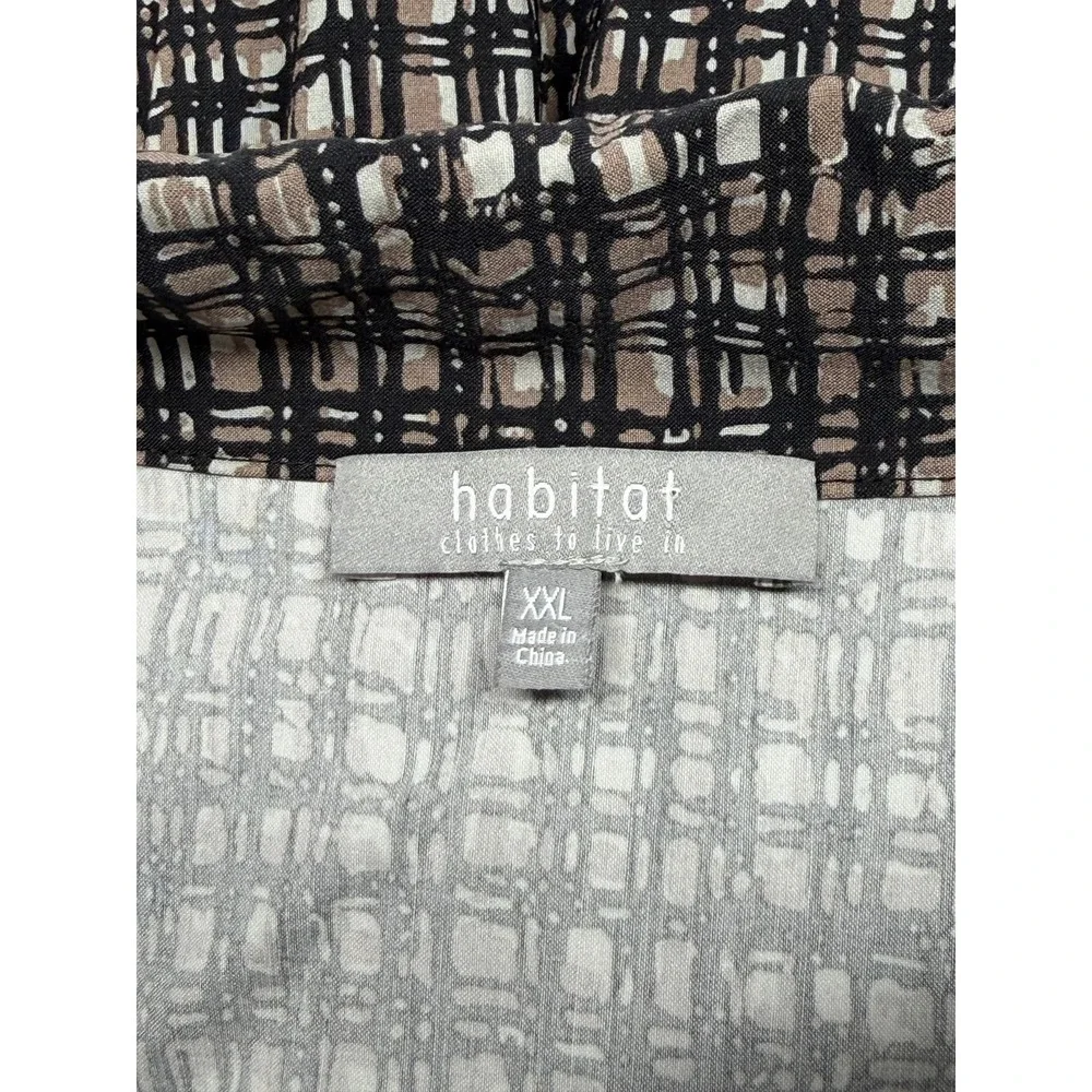 Habitat Jacket Womens XXL Black Abstract Check Lagenlook Artsy Stretch Relaxed